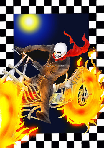 HU-YEAH, LET'S REV UP THE HEAT AND LAY WASTE! HELL BIKER, BITCH! MOVE OUTA MY WAY!!! Rouge Persona(Multiverse/Parody/Persona4RP)