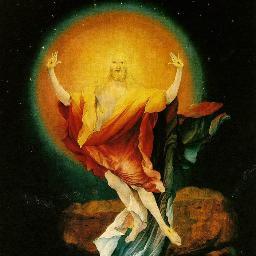 My profile picture is the Resurrection by Grünewald. My cyber name means eternal redemption. (Hebrews 9:12)