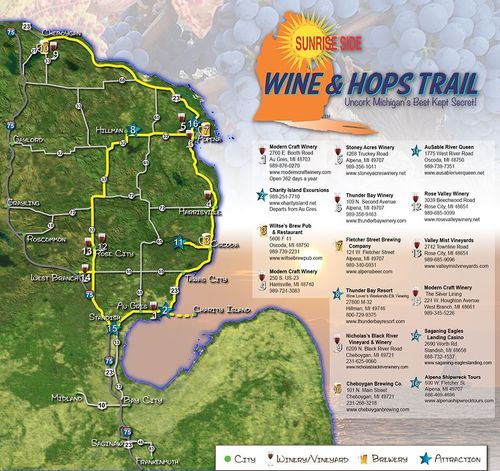 Michigan's Sunrise Side Wine & Hops Trail experience #One-Of-A-KindAttractions #Fun#WineryTastingTooms#CraftBrewerie#LocalEateries