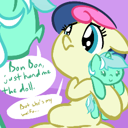 Mi nombre es BonBon...Azulada...Vivo en Equestria....¿¿QUE OS A CONTADO LYRA DE MI??