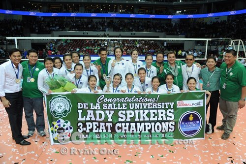 De La Salle University Women's Volleyball Team. One goal, one team, One La Salle. Three time Unbreakable Champion
