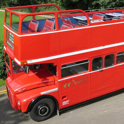 Classic red London bus operator. Fleet of over 12 restored for hire. Most popular: double deck, Open Platform Routemaster. Iconic!