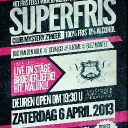 Het Frisfeest van Zoetermeer en omstreken voor jongeren van 12 t/m 15 jaar. 100% fris, 0% alcohol. #SUPERFRIS