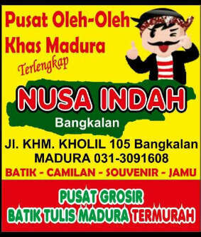Kami hadir untuk memudahkan anda mencari Oleh-Oleh Khas Madura, mulai dari Batik, Camilan, Jamu, Souvenir, Baju Sakera, dll. info: 031-3091608