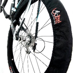 New Wheel Covers for Bicycles or Wheelchairs. No need to take your wheels off. Protect your car, your carpet and your wheels.