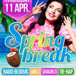 SPRINGBREAK - VIP ROOM - 11 APRIL 2013
22.00 uur tot 05.00 uur

LINE UP: BAGGI BEGOVIC, IAN S, MC DIRTY B.