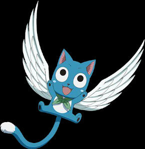 Ohayou , I'm an extraordinary kitty from fairy tale Happy , don't make me mad or I will change you to fish :p, I'm in Natsu team, I'm strong too|Natsu's prtnr