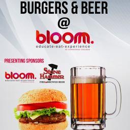 On Tuesday March 19, 2013 join Burgers & Beer @ Bloom. from 6-8 get a 3 course meal and 3 samples of @StoneHammerBeer. Tickets are $40 each or 2 for $60