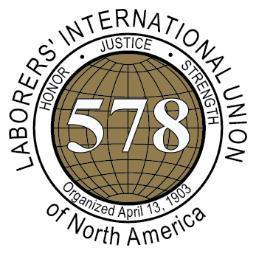 LiUNA! Laborers Local Union 578. A proud affiliate of the Laborers International Union of North America