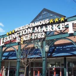 Baltimore's fragrant, gleaming Lexington Market, the world's largest,
continuously running market for more than six generations.