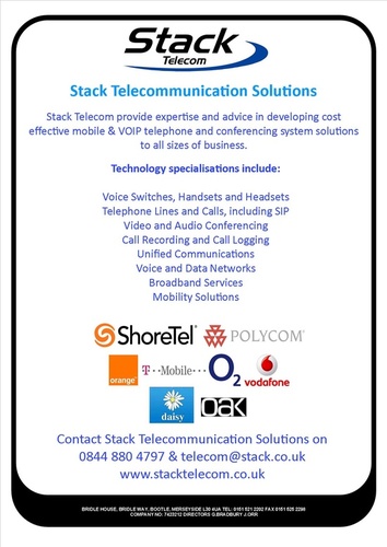 Stack Telecom has a wide range of technology partnerships that covers the entire telecom portfolio.
Stack can typically offer a tailored solution.
#followback
