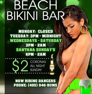 Beach Bikini Bar 4007 NW 10th! Open Tues-Sun!