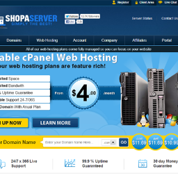 ShopaServer, Web Hosting made easy and affordable!