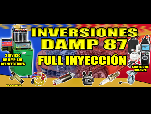 venta de partes del sistema full inyección de su automóvil. Servicio de scanner y limpieza de inyectores.