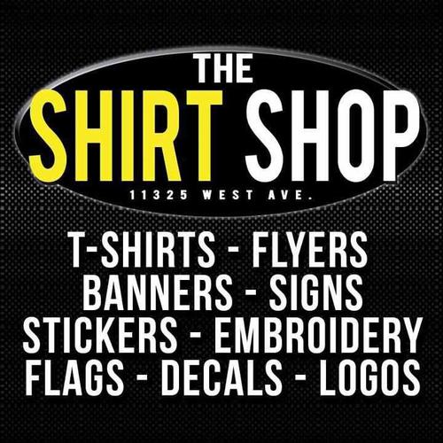 SHIRTS ,BANNERS, BUSUNESS CARDS,FLIERS,LOGOS STICKERS, CAR MAGNETS ,WRAPS, SIGNS WE DO IT ALL GET AT US 210-340-2104 OR COME BY 11325 WEST AVE SA TX 78213