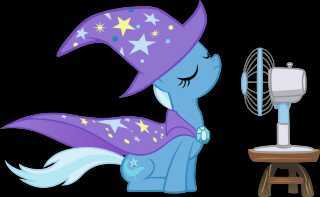 I am the GREAT and POWERFUL Trixie! My Rival is Twilight Sparkle. Trixie speaks in third person.