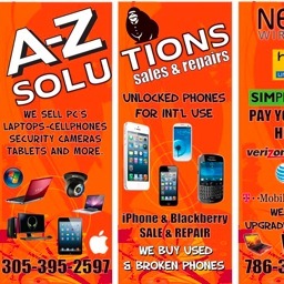 A-Z SOLUTIONS
7105 SW 8TH STREET SUITE 105
305-395-2597⁰

Repair, sell, buy.. iphones, ipads ,mac, tablets, pc, anything apple,
