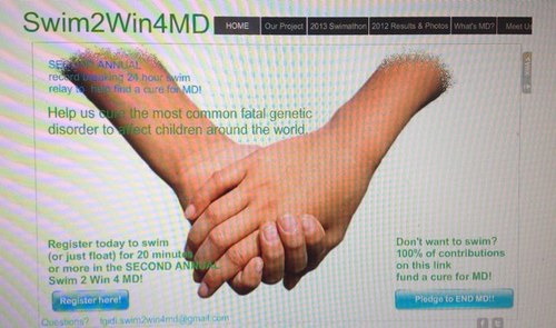 Swim2Win4MD is a 24 hour swimathon to help find a cure for MD! Every skill level is welcome. For more information, go to our website at http://t.co/o1qEDsPNV1