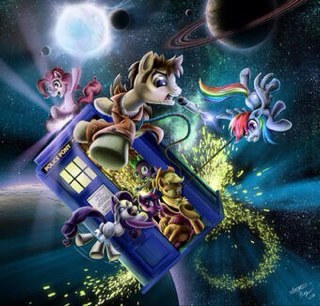 It's the fun loving Doctor but I've been turned into a pony!
Ponyville, and time and space.