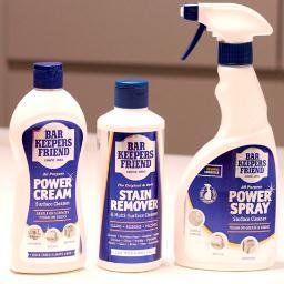 The Original and Best, Bar Keepers Friend Stain Remover, plus new Power Spray & Power Cream is 'Once Tried Always Used'.  First launched 1882