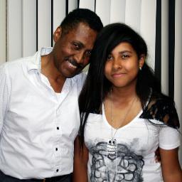 Luzemily and Charles show dads and teen-daughters how to communicate better. Charles, a Marriage and Family Therapist, grad student and 14-year old, Luzemily.