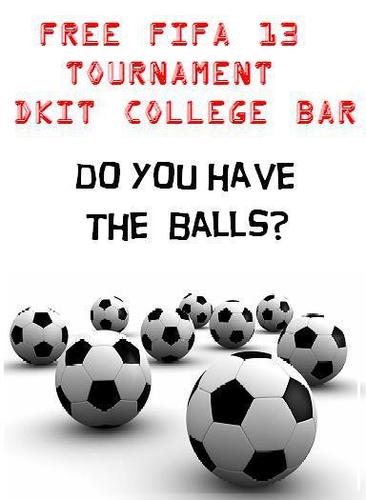 This page is dedicated to the FREE Fifa 13 tournament being held in the college bar!! The aim of this is to promote the ESN programme!! #FIFA13DKIT