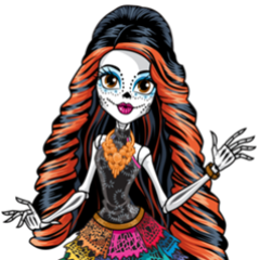Skelita_Skelita's profile picture. Hi. My name is Skelita Calaveras. I am 15. I have millions of pets. This butterfly - I like when they flit around me. My best friend - Clawdeen Wolf.