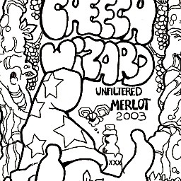 2003 Cheech Wizard unfiltered Merlot. Estate grown and bottled at Alhona Vineyards