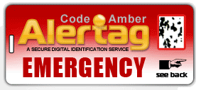 Code Amber Medic Alertag is the 21st century version of the well known medical bracelet. Code Amber Alertag provides secure digital information when needed.