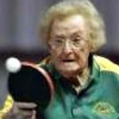Dorothy De Low, an Australian who still played table tennis at 103!
 I love gardening, classical music, singing and reading.  Pro-Europe, socialist girly swot.