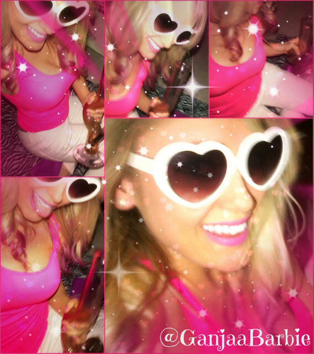 pink, animal print, glitter, money, drugs & partying. Yes i can outsmoke you. #looklikebarbiesmokelikemarley