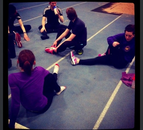 Horizontal jumps squad coached by @JacquiPringle - Local North East uni students at International and National level