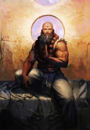 Olu~means God,Dara~means Good...God is Good. Half-Elf, Half-Stygian, warrior monk. 5'10 (1.78m) 170 lbs. (77kg). Born 977 AD.