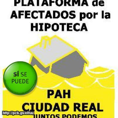 Plataforma de Afectados por la Hipoteca de Ciudad Real. 

Contra los genocidios financieros. 

Correo: pahciudadreal@gmail.com
 https://t.co/jnYHhsodwz