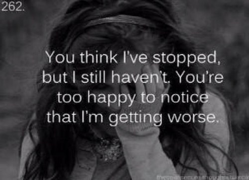 Suicide is the only way out, cut your wrists and hope to die.