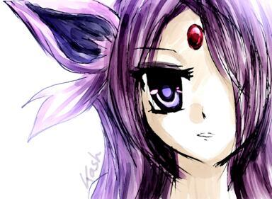 hello I'm Krystal the Human espeon I'm female..moves:shadowball,Confusion,PsyBeam and attract!;) #single and #age:16