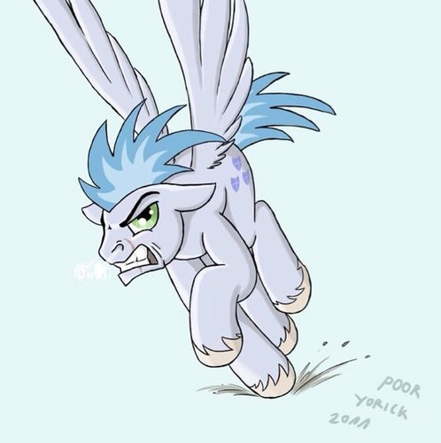 Ex-Shadowbolt and ex-royal guard, has a short temper and abnormally large wings.