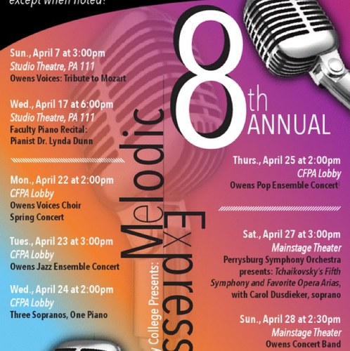 MelodicExpress's profile picture. The official Twitter home for the Owens Community College spring concert series, Melodic Expressions.