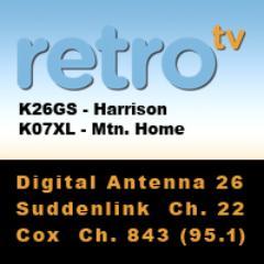HometownTele's profile picture. Hometown TV airs locally in Harrison and Mountain Home, Arkansas.
Antenna Channel 26.1-4, Suddenlink 22, Ritter, 22, Cox Basic 95.1, Cox Digital 843