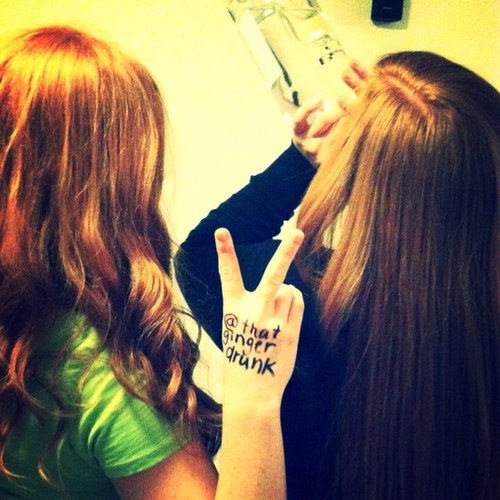 Two crazy Fireball gypsies  
#DrunkGingers
