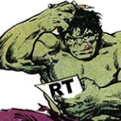 RetweetHulk's profile picture. HULK ON LONELY MISSION TO DISCOVER WHAT RETWEETS IMPLY.