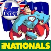 ”Look! Up in the a Air, It’s a Liberal! It’s a National! No! It’s Coalition Man” Welcome to the Official Twitter feed of Team Australia's resident Super Hero!