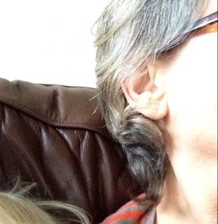 Greying, fraying round the edges, but generally pretty happy. Wife to him, and mummy to her.
