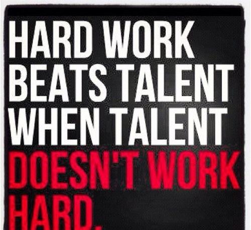 HARD WORK BEATS TALENT WHEN TALENT DOESNT WORK HARD