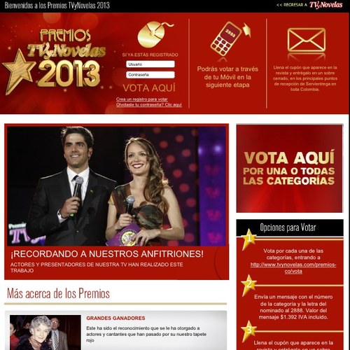 Los mejores Actores ganan con el voto de la gente - Premiacion Tv y Novelas 2013