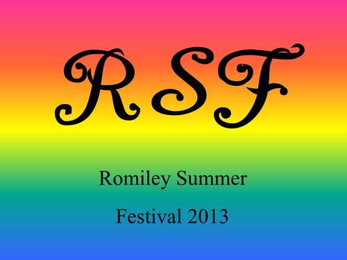 RomileyFestival's profile picture. The annual Romiley Summer Festival will take place on Saturday 6th July 2013, filled with live entertainment, stalls, games and more.