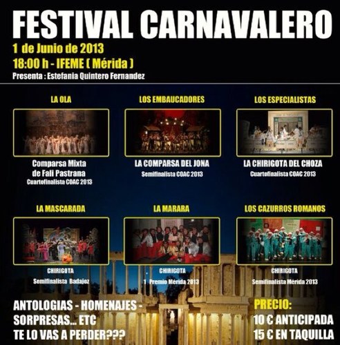 Festival Carnavalero el 1 de junio en Mérida