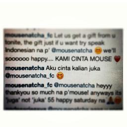 Idol:'Mouse'Natcha Juntapun/'เม้าส์'ณัฐชา จันทพันธ์❤ 
Region: Indonesia
Idol real Twitter/IG: @mousenatcha
Our IG: @mousenatcha_id
Kami Cinta Mouse!
