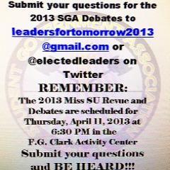Submit your questions for the 2013 Miss SU Revue and Debates!!!!