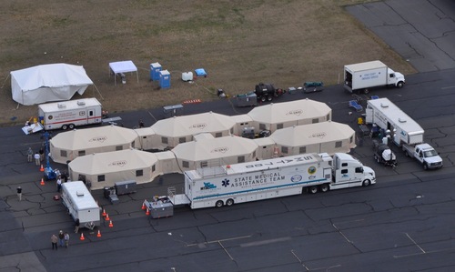 A multidiscipline volunteer team of medical and nonmedical professionals, established to provide mobile medical support for short and long term disasters.